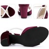 BLISSFUL STEP Women's Colorblock Ankle Strap Chunky Heel Sandals - 3 of 3