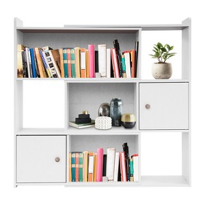 YIYIBYUS 3-Tier Bookshelf, Stretchable Bookcase, Modern Desktop Storage Rack - 1 of 4