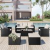 VisioGear 6-piece Patio Conversation Sectional Set with Coffee Table, Sofas, Ottomans, Removable Cushions for Backyard, Beige, 23.6"*23.6"*16.9" - 2 of 4