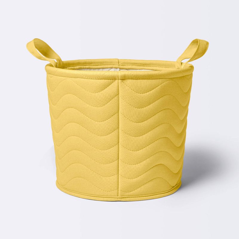 Quilted Fabric Medium Round Storage Basket - Yellow - Cloud Island&#8482;, 1 of 9