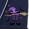 Linum Home Textiles Hotel Collection 100% Turkish Cotton Unisex Waffle Terry Embroidered Bathrobe with Satin Piped Trim - Hat-Broom-Legs - 3 of 3