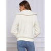 Jess by Meiko Women's Oversized Collar Plush Bomber Jacket - 4 of 4