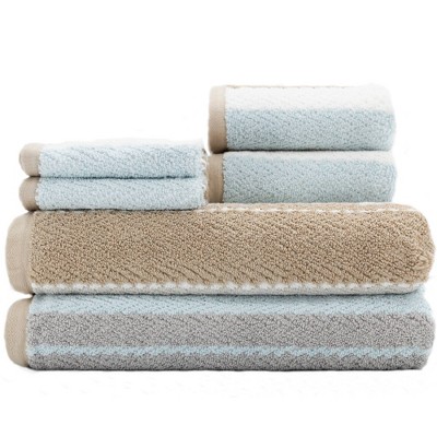 blue and brown bathroom towels