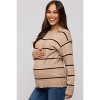 PinkBlush Mocha Striped Mock Neck Maternity Sweater - 2 of 4