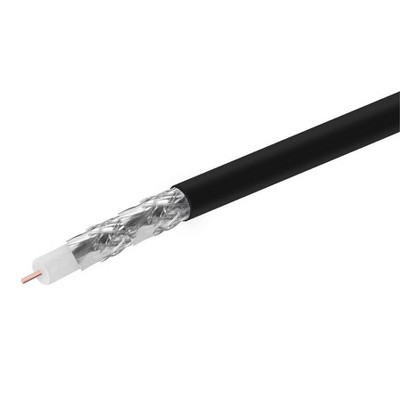 Monoprice Bulk Coaxial Cable - 1000 Feet - Black | RG6 Quad Shield CL2, 18AWG 75 ohm