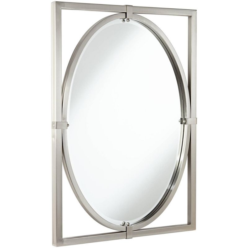 Uttermost Akita Rectangular Vanity Wall Mirror Modern Beveled Brushed Nickel Metal Frame 24" Wide for Bathroom Bedroom Living Room Entryway Office, 5 of 9