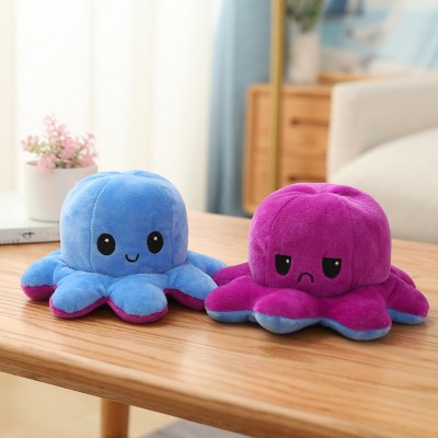 Tee Turtle Angry + Happy Reversible Octopus 5 Inch Plush