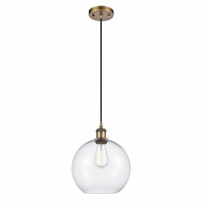 Athens - 1 Light Cord Hung Mini Pendant In Industrial Style-13 Inches Tall and 10 Inches Wide