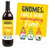 Big Dot of Happiness Gnome Birthday - Happy Birthday Party Decorations for Women and Men - Wine Bottle Label Stickers - Set of 4 - 3 of 4