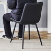 Gulches Black PU Dining Chair Set of Four with Ergonomic Design - 3 of 4