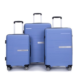 Wooakway Suitcase Double Spinner Wheels PP Luggage Sets Lightweight Durable Suitcase with TSA Lock,3-Piece Set - 1 of 4