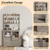 coucheta Farmhouse Coffee Bar Cabinet for Kitchen with Power Outlet and Microwave Oven Stand, Pantry Hutch with 2 Door & Versatile Storage Shelf - 4 of 4