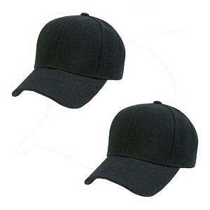 Mechaly Comfortable Solid Adjustable Unisex Baseball Cap Hat - 2 Pack - 1 of 1