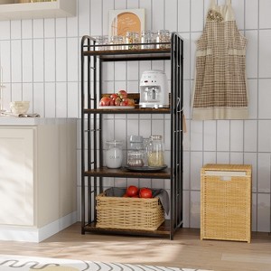 Adjustable 4-Tier Heavy Duty Kitchen Baker's Rack with Power Outlet - Microwave Stand Cart for Kitchen, Living Room, Garage Storage - 1 of 2