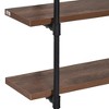 Resenkos 3-Tier Industrial Pipe Shelves, Floating Wall Mounted Bookshelf, Metal Frame Display Rack for Living Room, Rustic Brown - 2 of 4