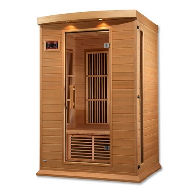 Dynamic Saunas Maxxus Toulouse 2 Person Low EMF Far Infrared 6 Panel Sauna with Chromotherapy, FM Radio, CD Player, Aux Port, and Built-In Speakers,