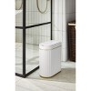 Aoibox Automatic Motion Sensor Trash Can - 2 Gallon Slimline for Bathroom, Bedroom, Kitchen, Office - White with Gold Trim - 2 of 4