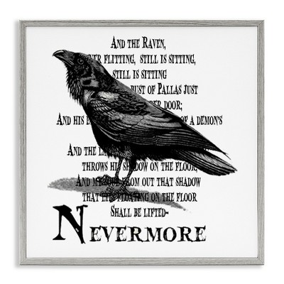 Stupell Industries Creepy Halloween Black Crow Raven, 12" x 12"