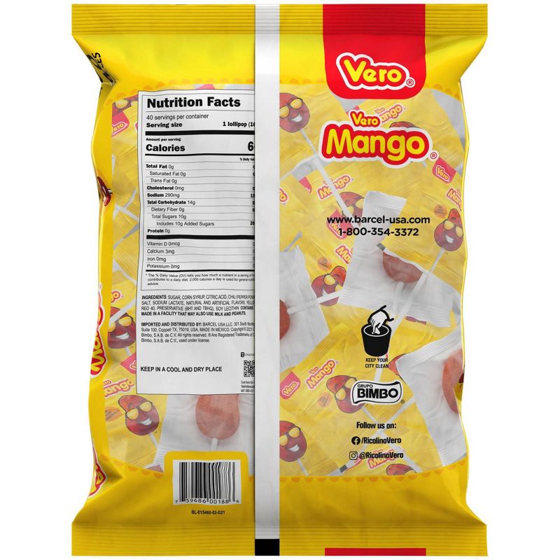 Vero Mango Mango &#38; Chili Lollipops - 40ct/22.6oz, 2 of 7