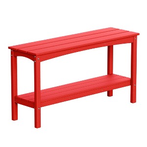 WestinTrends Malibu 55" All Weather HDPE Outdoor Patio Two Shelf Table - 1 of 4