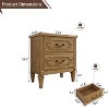 Vintage 2-Drawer Nightstand – Rustic Wood Finish End Table for Bedroom or Living Room - 2 of 4