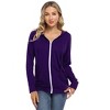 Women's Zip Up Hoodie Casual Sweatshirt Hoodies Long Sleeve Thermal Sport Jackets with Pockets - 2 of 4