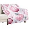 FIONECA Watercolor Christmas Blanket with Pink Ornament and Pine Branch Pattern White Background 30x40 inches - 2 of 4