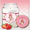 Courtside Market Strawberry Shortcake 26 oz Strawberry Shortcake Striped Candle - 2 of 4