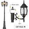 89" Outdoor Post Light, 3-Head Surface-Mount Post Combination, ETL Listed - 2 of 4