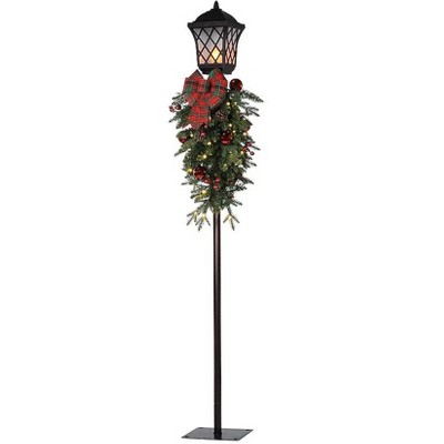 Holiday Living 6-FT Lamp Post with Swag with 60 Warm White LED Lights