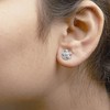 Haus of Brilliance Silver Diamond Accent Star and Wheel Milgrain Style Stud Earrings - 4 of 4