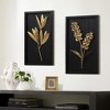 LuxenHome 2-Piece Flower Bouquet Modern Wall Decor Set Gold - 2 of 4