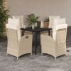 vidaXL Garden Dining Set Beige, Black, Cream White - 2 of 4