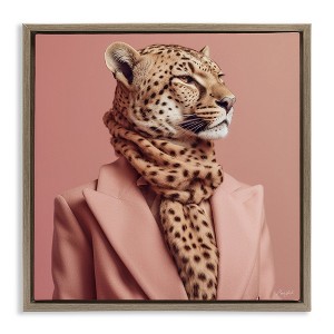 Stupell Industries Fashionable Cheetah Portrait Floating Frame Canvas Art - 1 of 4
