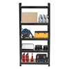 5-Tier Black Metal Storage Rack, 150x70x30cm Heavy Duty Powder-Coated Steel Shelving Unit for Home, Kitchen, Garage, and Office Organization - 2 of 4