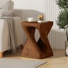Lyngins Twisted Spiral Patio End Tables, MGO Accent Table, Wood-Look Outdoor End Table for Patio or Indoor Use, Outdoor Side Table - 2 of 4