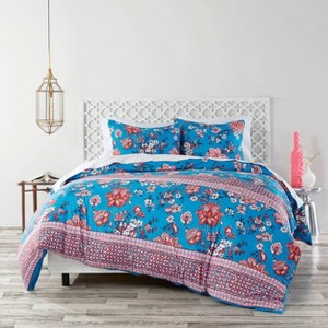 Azalea Skye Twin Wild Lotus Comforter & Sham Set Blue