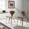 Modway Set of 2 Vortex Dining Chairs Dark Walnut : Upholstered, Wood Frame, 287lb Capacity - 3 of 3