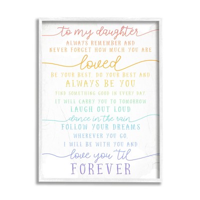 Stupell Industries My Daughter Love You Forever Quote Rainbow Typography