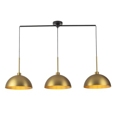 LLHZSY 3-Light Modern Linear Chandelier Brass Cluster Dome Kitchen Island Light - W53 1/5"