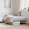 vidaXL Classic Design White Metal Bed Frame with Underbed Storage Space, Headboard and Footboard - 2 of 4