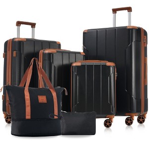 Whisen 6-Piece Hardshell Luggage Set with 16"/20"/24"/28" Dual Wheels Suitcases and 2 Weekender Bags - 1 of 4