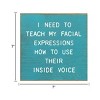 Slickblue Funny Facial Expression Wood Sign – Inside Voice Quote – 7x7 Rustic Wall Decor, Color Options - 3 of 3