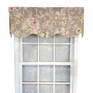 RLF Home Monte Cristo Provance 3" Rod Pocket Lining Luxurious and Elegant Window Treatment Valance 50" x 15" Gray - 1 of 4