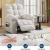 RONSHIN Wide Comfort Recliner with Massage & Heat,Overstuffed Breathable Fabric Rocking Chair,Ergonomic Recliner with Remote Control & 2 Side Pockets - 3 of 4