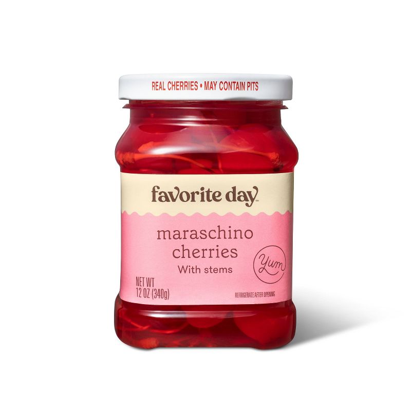 Maraschino Cherries with Stems - 12oz - Favorite Day&#8482;, 1 of 9