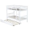 NicBex Full Over Full Bunk Bed with Trundle,Loft Bed with Ladder and Convertible to 2 Full Size Bed for Bedroom,White - 4 of 4