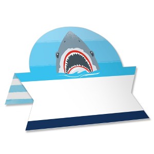 Big Dot of Happiness Shark Zone - Jawsome Shark Party or Birthday Party Tent Buffet Card - Table Setting Name Place Cards - Set of 24 - 1 of 4
