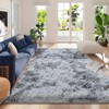 Tie-Dyed Gray Shag Rug, Ultra Soft 1.7" Plush, Non-Slip, 100% Polyester for Bedroom or Living Room - 4 of 4