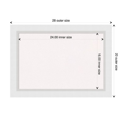 Blanco White Wood Framed Cork Bulletin Board 28" x 20"